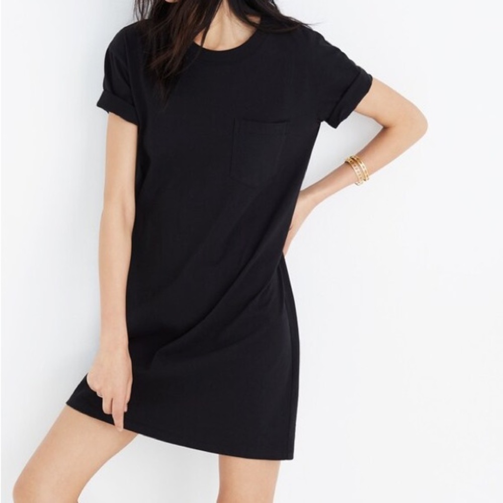Madewell Black Pocket Tee Dress - NWT